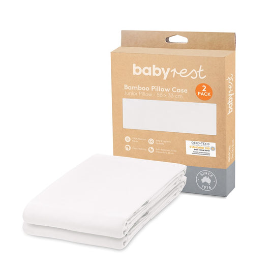 BabyRest Junior Pillow Case Ventilated + Bamboo, 2pcs, White