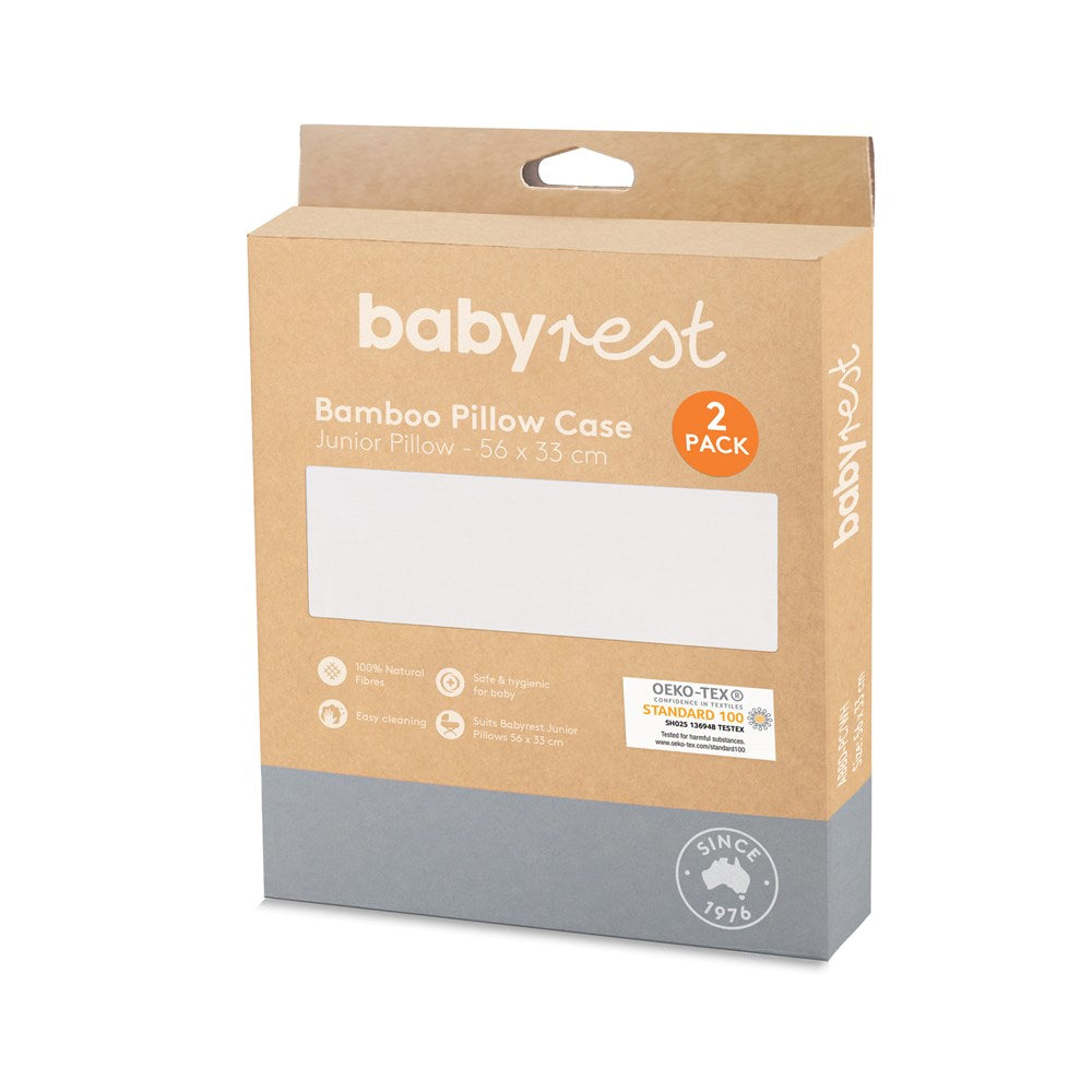 BabyRest Junior Pillow Case Ventilated + Bamboo, 2pcs, White