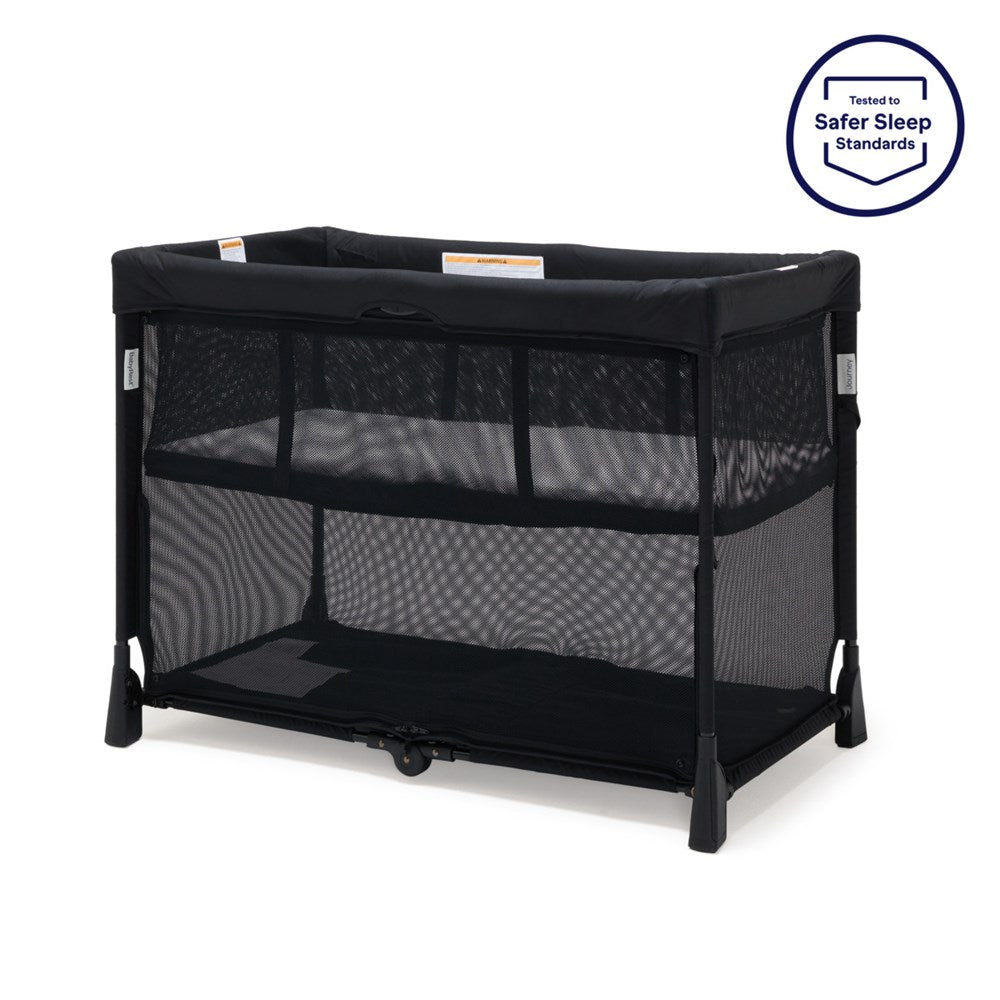 BabyRest Journey 2-in-1 Travel Cot, 1000x610x750mm, Black