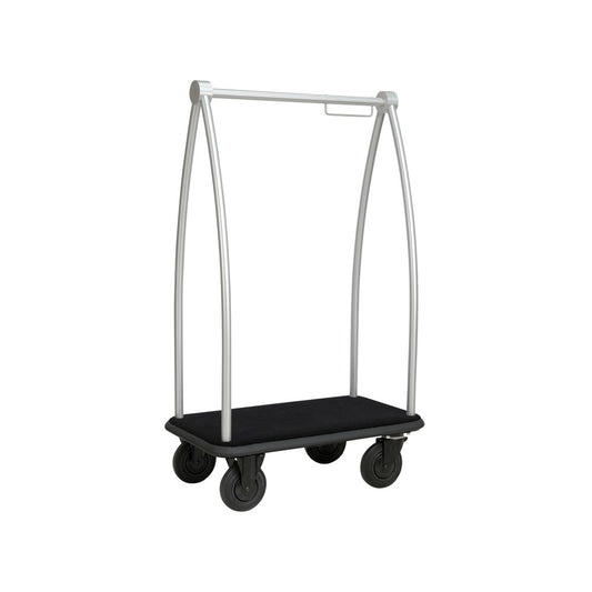 Ascolia Luggage Cart FUJI 900 with Black Carpet, Silver Finish