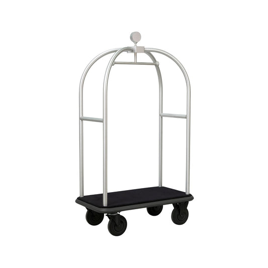 Ascolia Luggage Cart EVEREST 900 with Black Carpet, Silver Finish