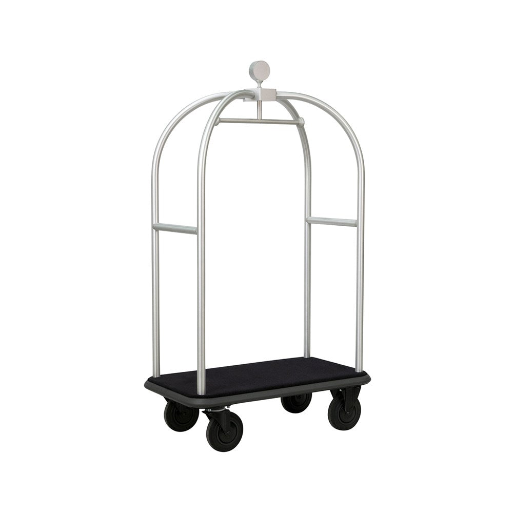 Ascolia Luggage Cart EVEREST 900 with Black Carpet, Silver Finish