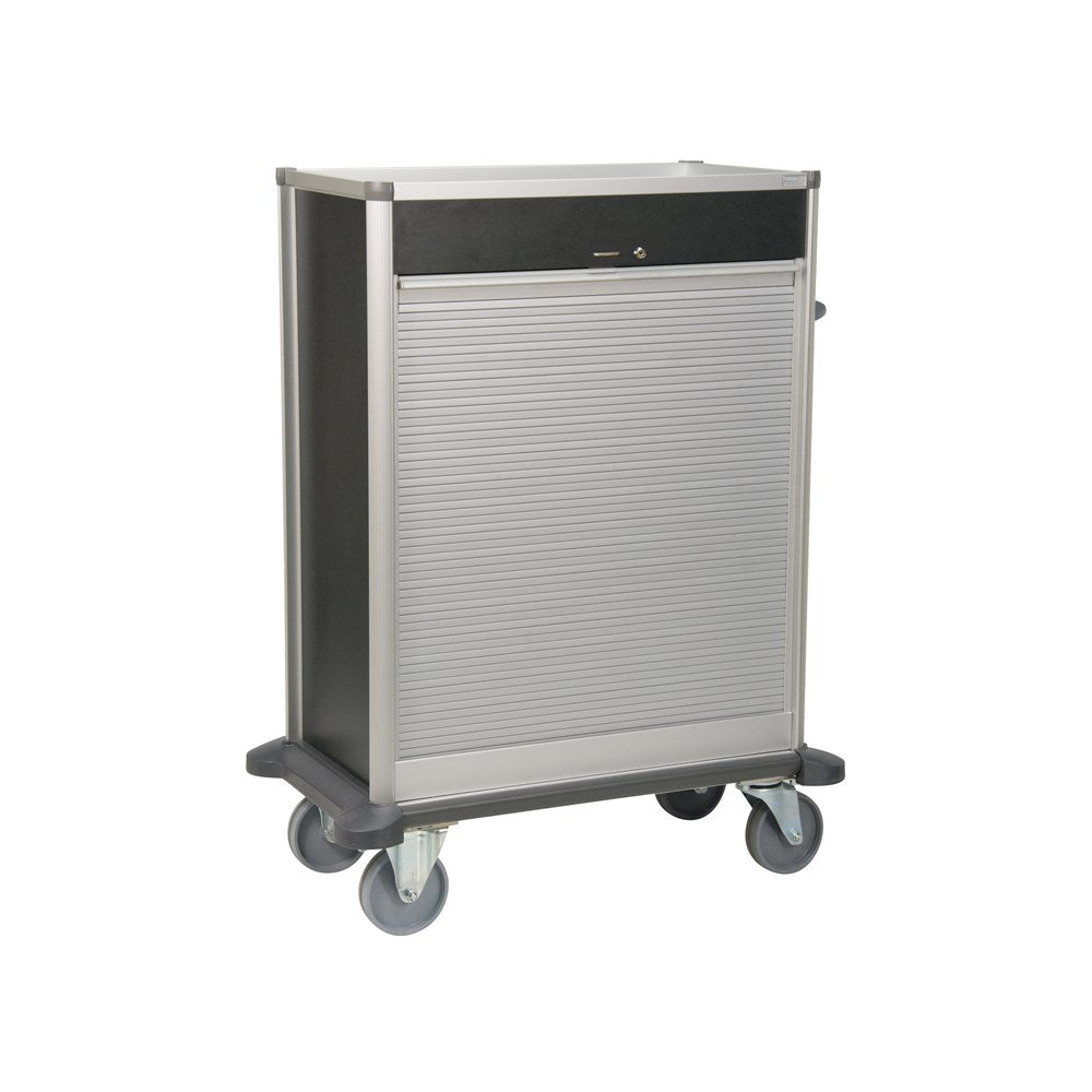 Ascolia Minibar Restocking Cart BALATON 800, 3 Shelves + 3 Retaining Bars + Shutter, Wenge Oak