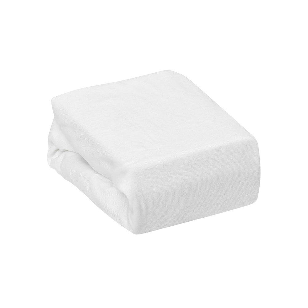 4Baby Cot Fitted Sheet, Elastic Edge, Premium Cotton, White