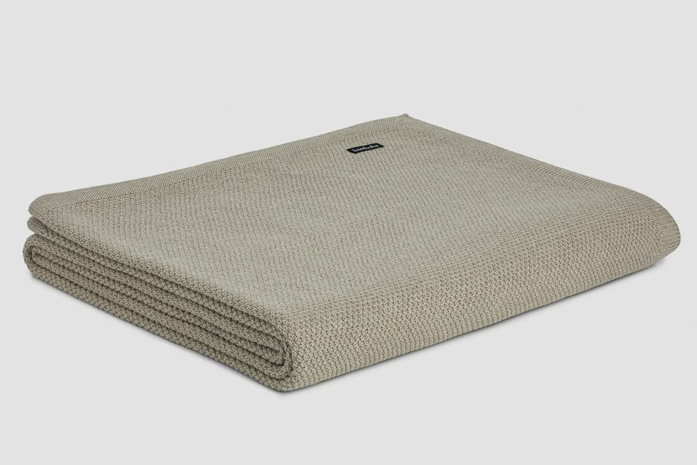 Bemboka Blanket Soft Cotton, Moss Stitch, Queen/King, Wheat