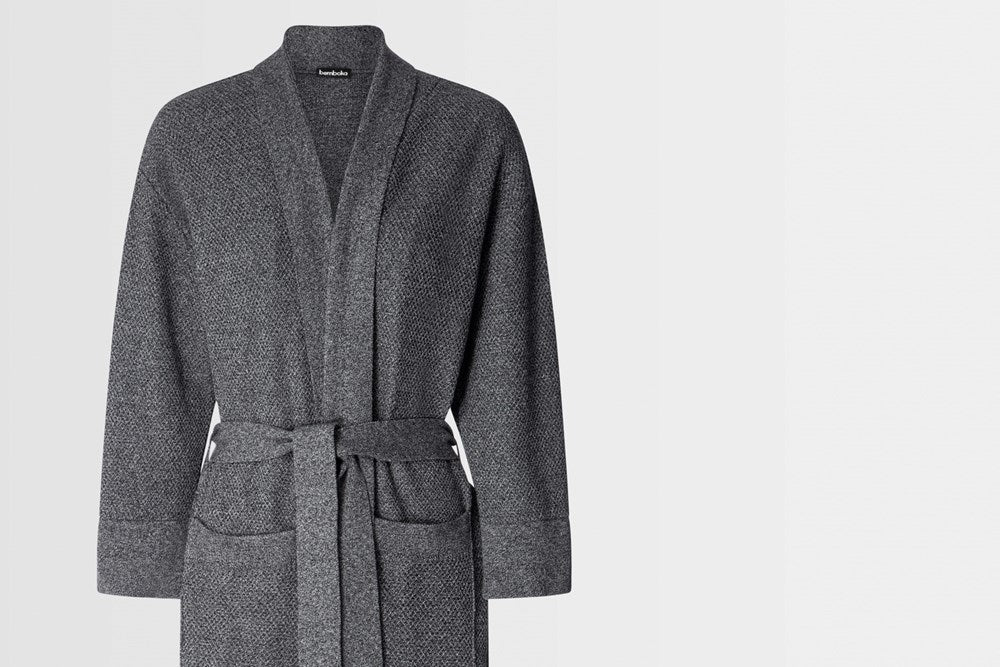 Bemboka Bathrobe, L-XL, 100% Combed Cotton, Grey Marl