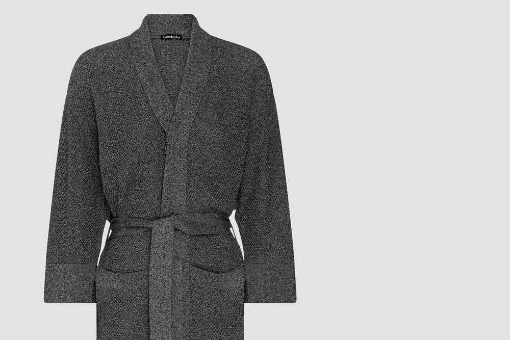 Bemboka Bathrobe, L-XL, 100% Combed Cotton, Mocha Marl