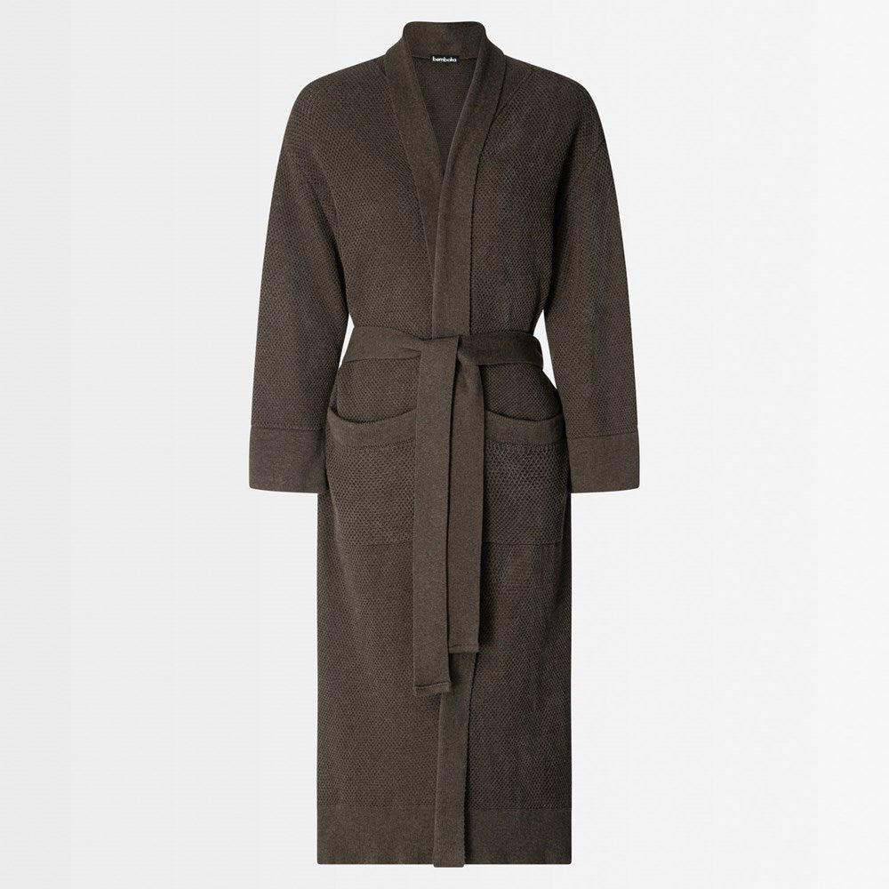 Bemboka Bathrobe, S-M, 100% Combed Cotton, Chocolate