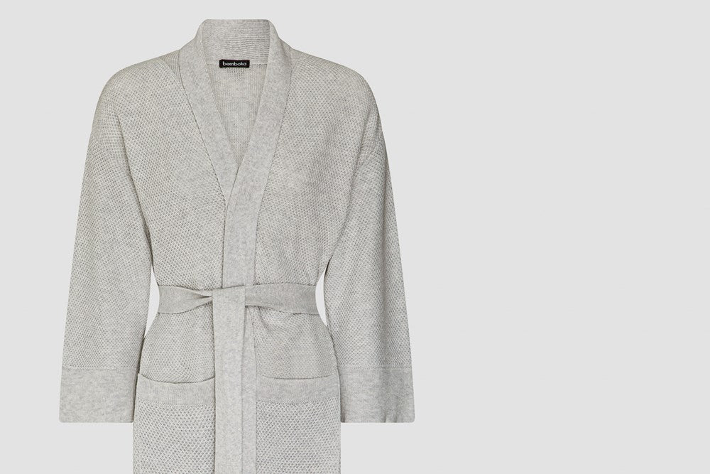 Bemboka Bathrobe, S-M, 100% Combed Cotton, Oyster