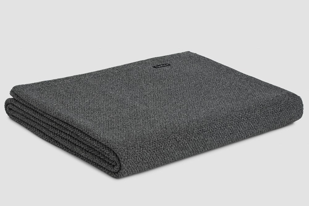 Bemboka Blanket Soft Cotton, Moss Stitch, King Single, Grey Marl