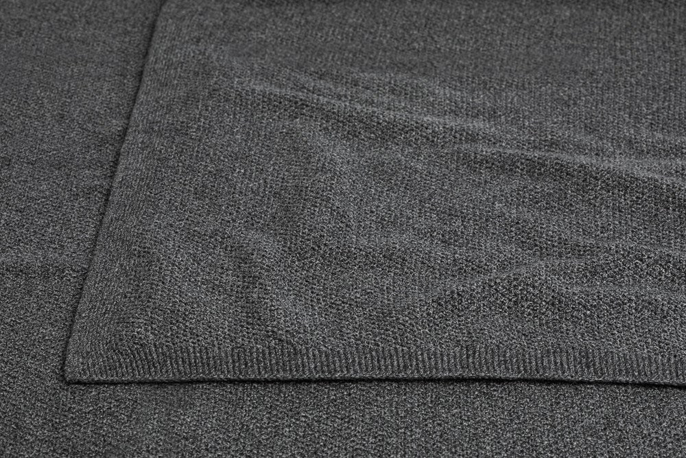 Bemboka Blanket Soft Cotton, Moss Stitch, King Single, Grey Marl