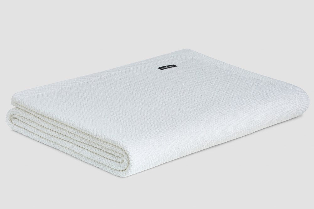 Bemboka Blanket Soft Cotton, Moss Stitch, King Single, White