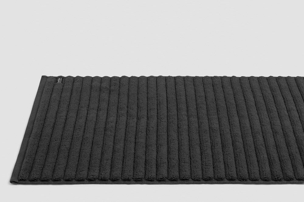 Bemboka Long Bath Mat, Rib Weave, 100% Cotton, 1200gsm, Charcoal