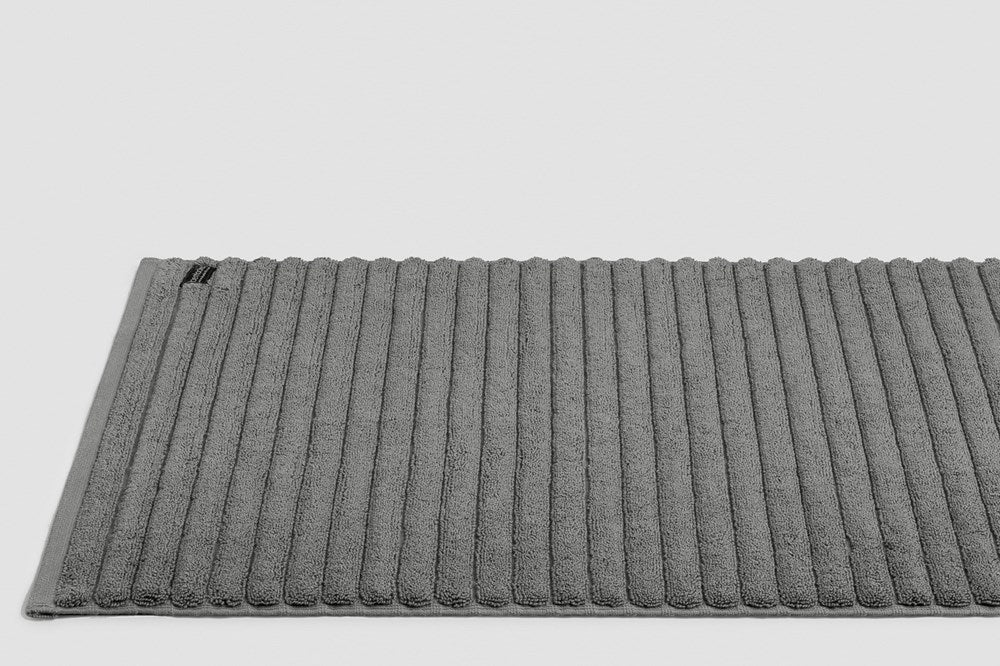 Bemboka Long Bath Mat, Rib Weave, 100% Cotton, 1200gsm, Grey