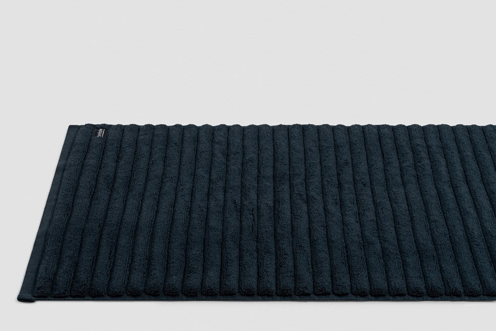 Bemboka Long Bath Mat, Rib Weave, 100% Cotton, 1200gsm, Ink