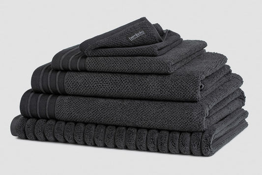 Bemboka Bath Towel, Jacquard Weave, 100% Cotton, 650gsm, Charcoal