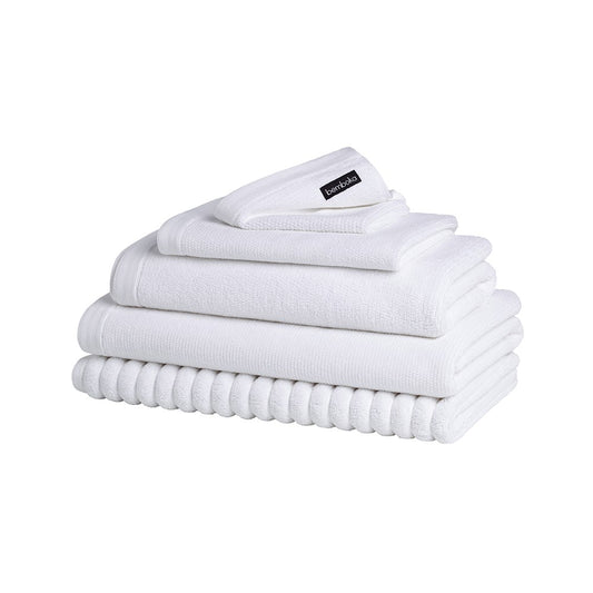 Bemboka Bath Towel, Jacquard Weave, 100% Cotton, 650gsm, White