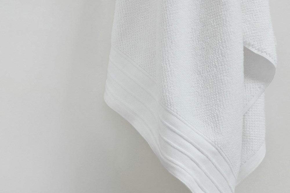 Bemboka Hand Towel, Jacquard Weave, 100% Cotton, 650gsm, White