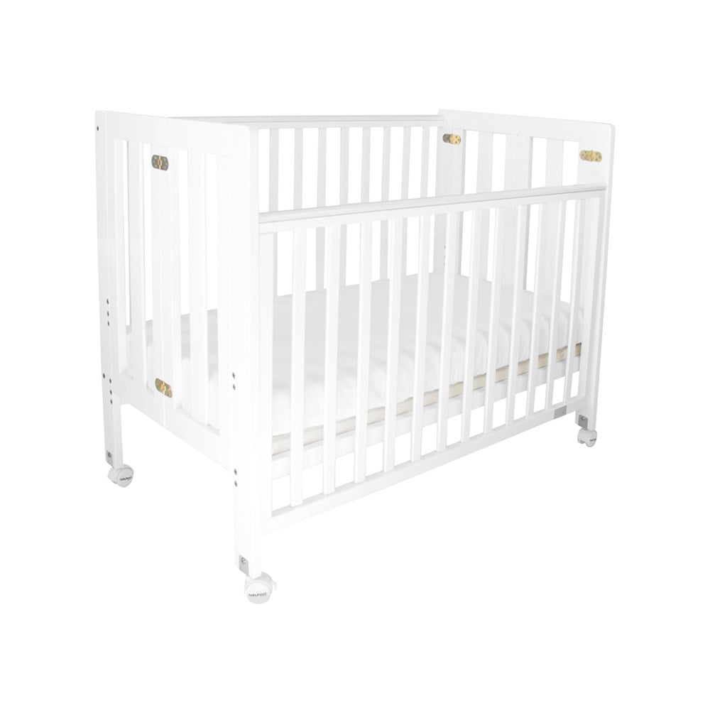 Babyhood Timber Cot Fold N Go, Easy Open, White