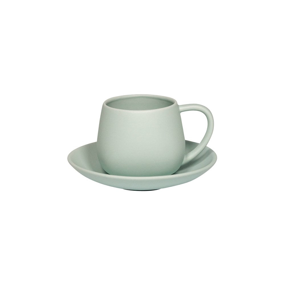Bisonhome Cup and Saucer Set Ori, 220ml & 135mm, Limestone