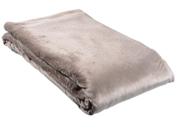 Blanket Plush Microfibre, Queen/King, 300gsm, Mushroom