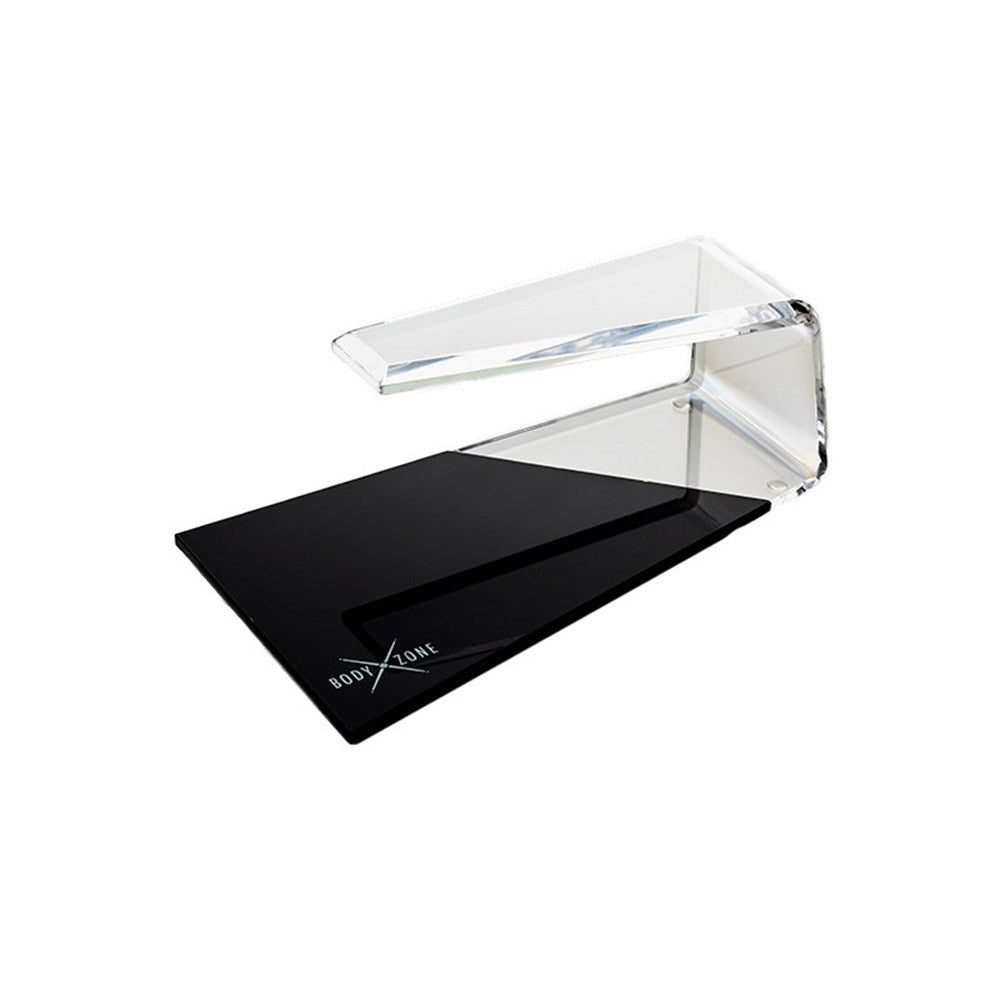 Body Zone Collection Presentation Stand, 2-Tier, Clear/Black