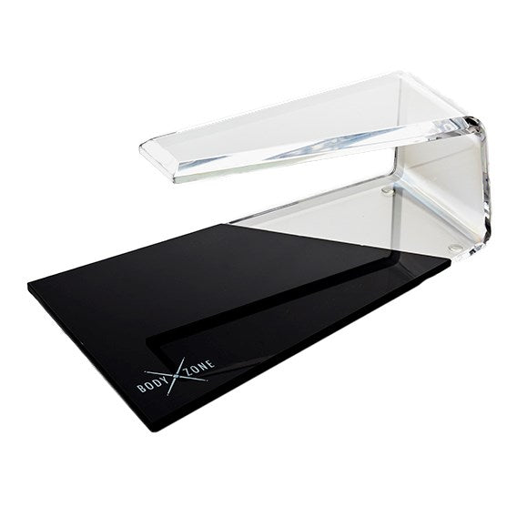 Body Zone Collection Presentation Stand, 2-Tier, Clear/Black