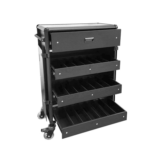Wagen Minibar Cart LUXE, 300kg Capacity, Aluminium/HPL, Black