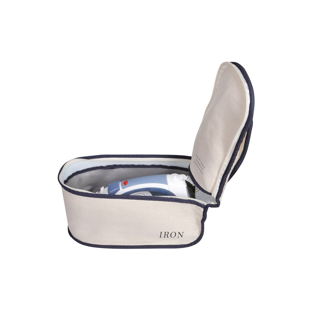 JVD Iron Caddy, Heat-Safe, Beige with Navy Trim