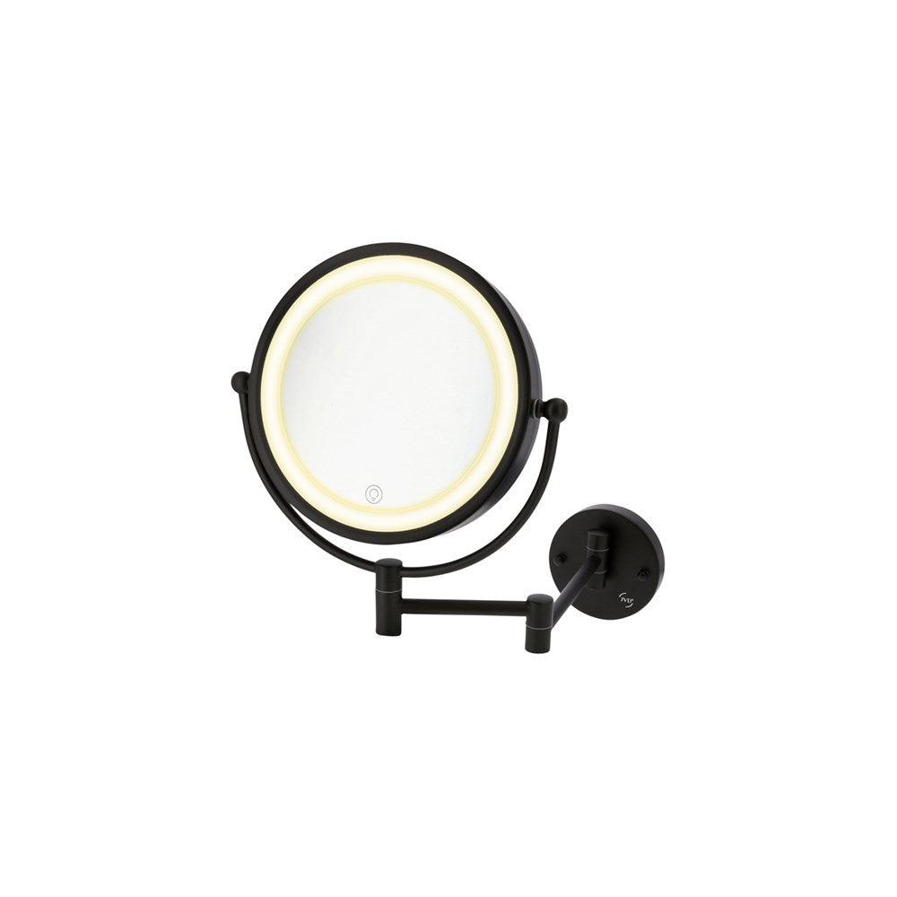 JVD Wall-Mounted Mirror Evoque, LED, 1X/3X, 200mm, Matt Black