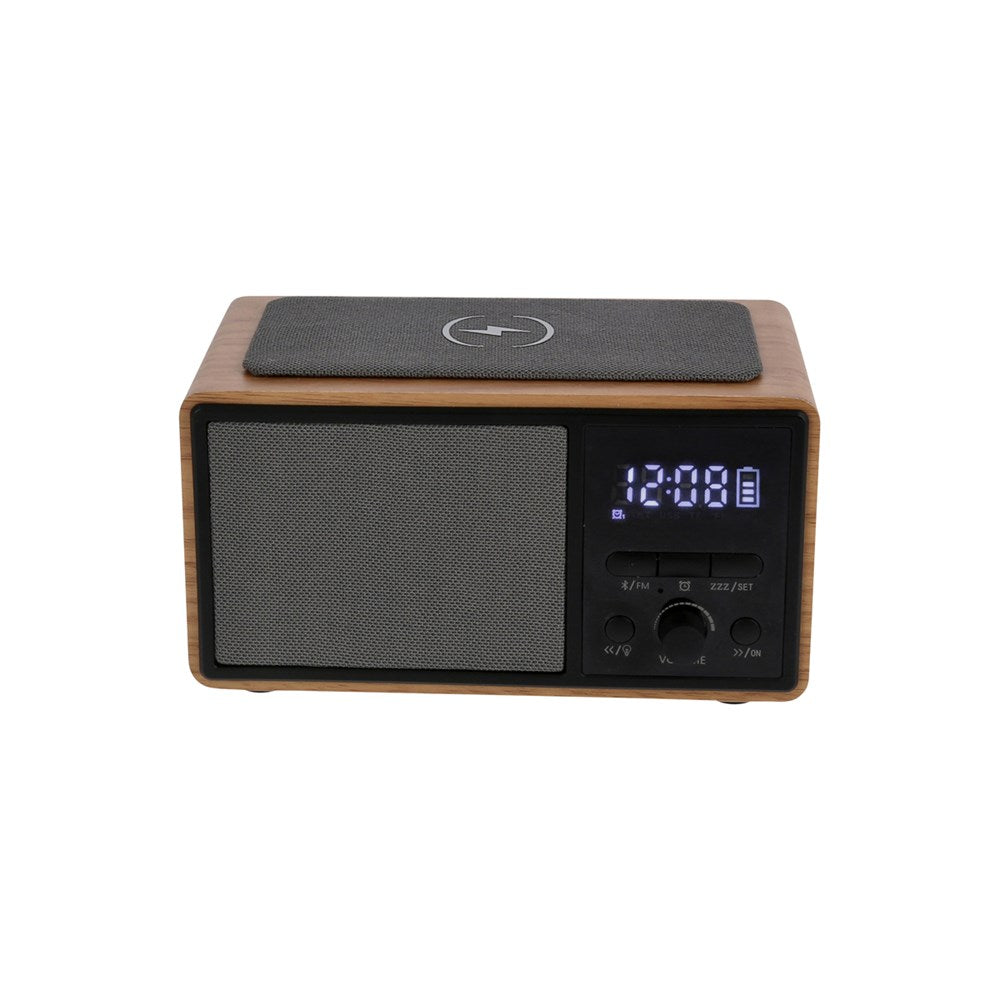 JVD Bluetooth Radio Carabay, Alarm Clock, Wireless Charger, Beech