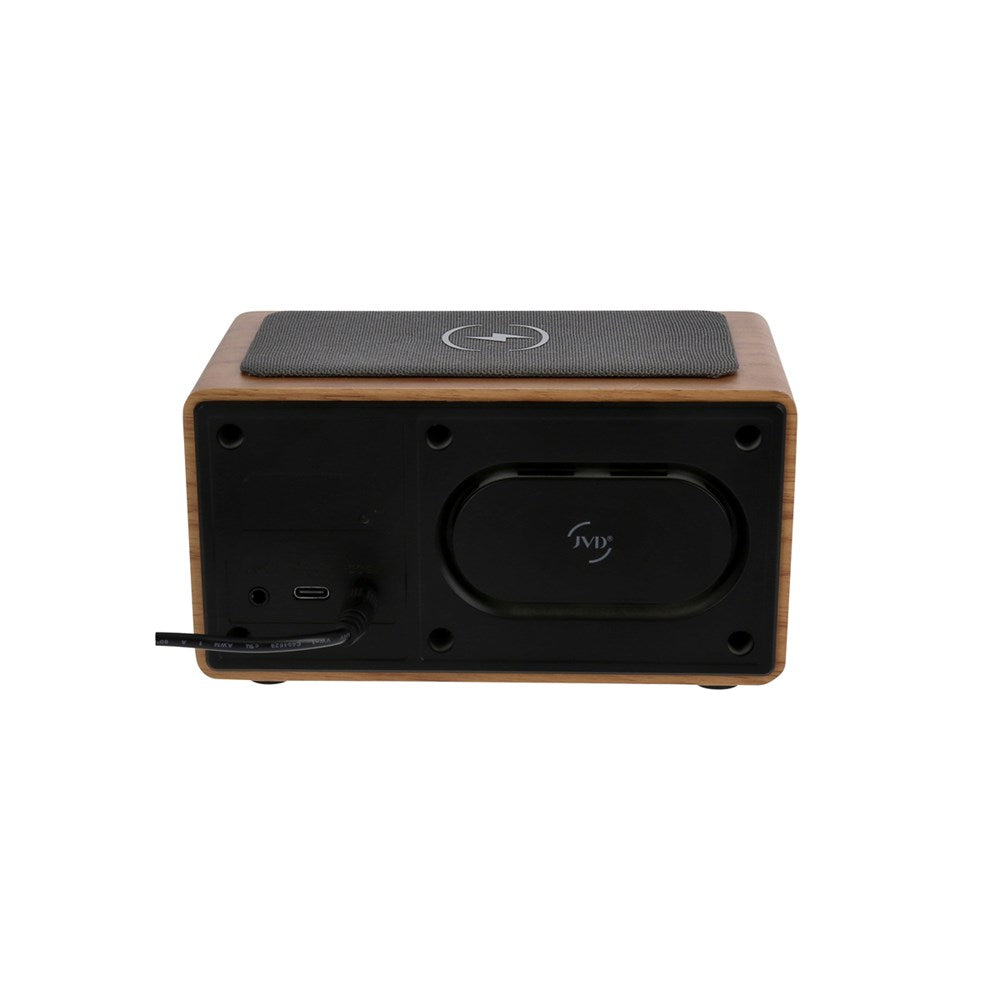 JVD Bluetooth Radio Carabay, Alarm Clock, Wireless Charger, Beech
