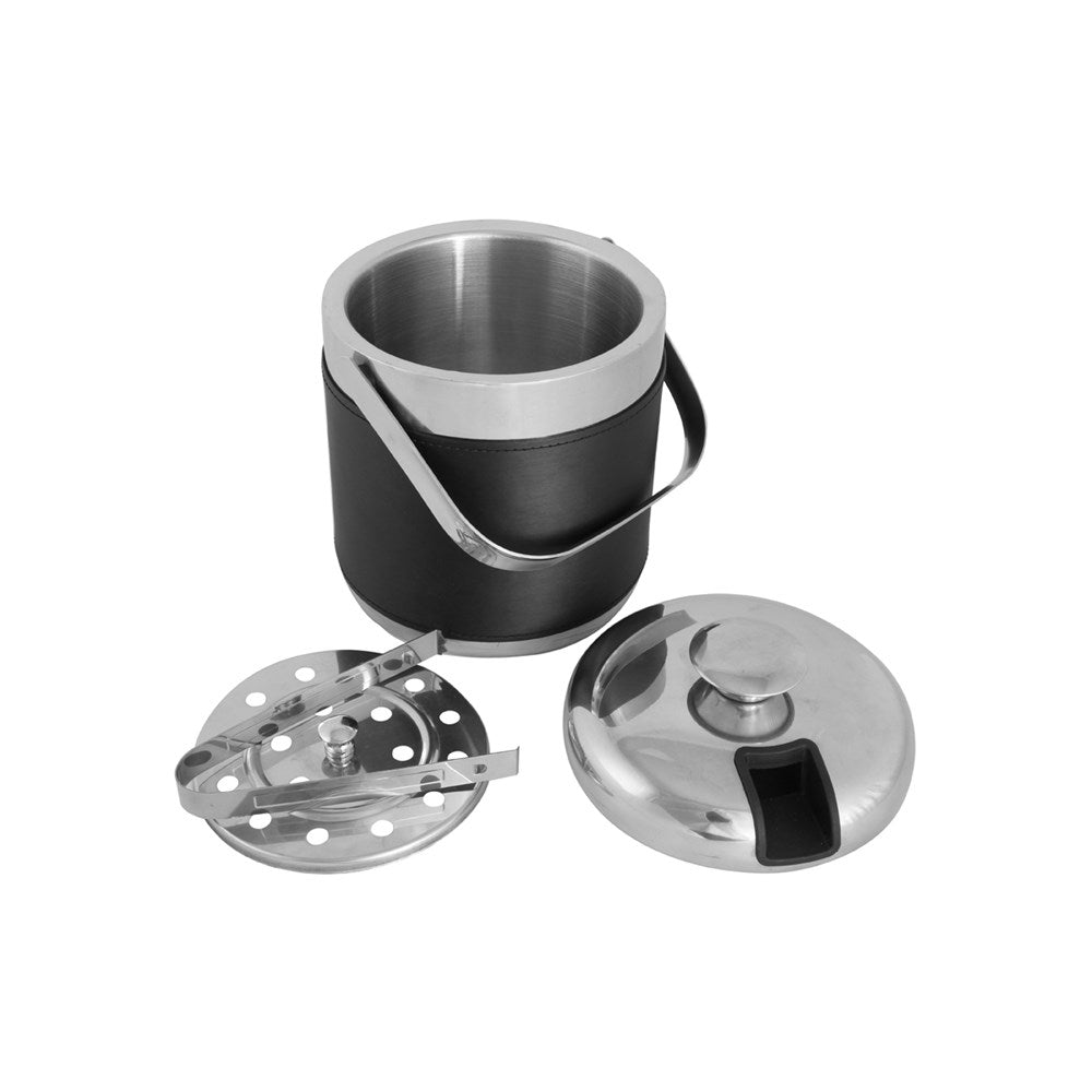 JVD Ice Bucket & Tong Charme, 1L, Double Layer, Black PU