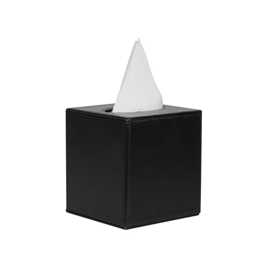 JVD Tissue Box Charme, Square, 130x130x150mm, Black Leatherette
