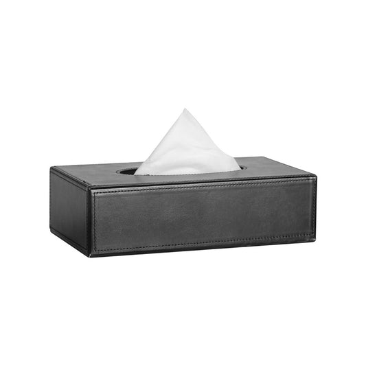 JVD Tissue Box Charme, Rectangle, 250x128x70mm, Black Leatherette