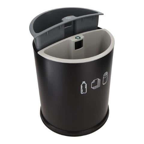 JVD Recycle Bin Repl. Liner Kanda, Round, Dark Grey