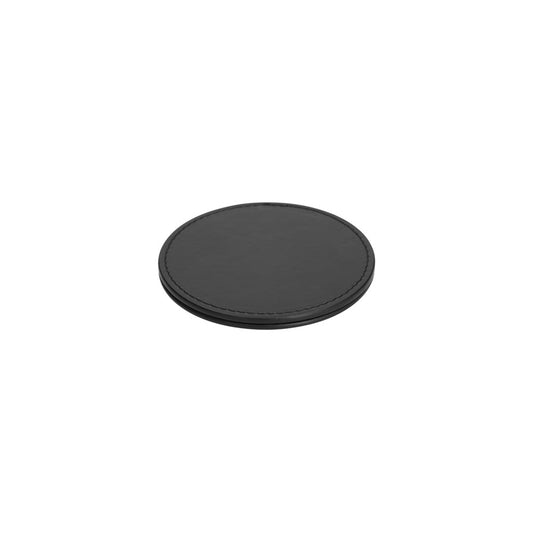JVD Coaster Charme, Round, 100x5mm, Black Leatherette