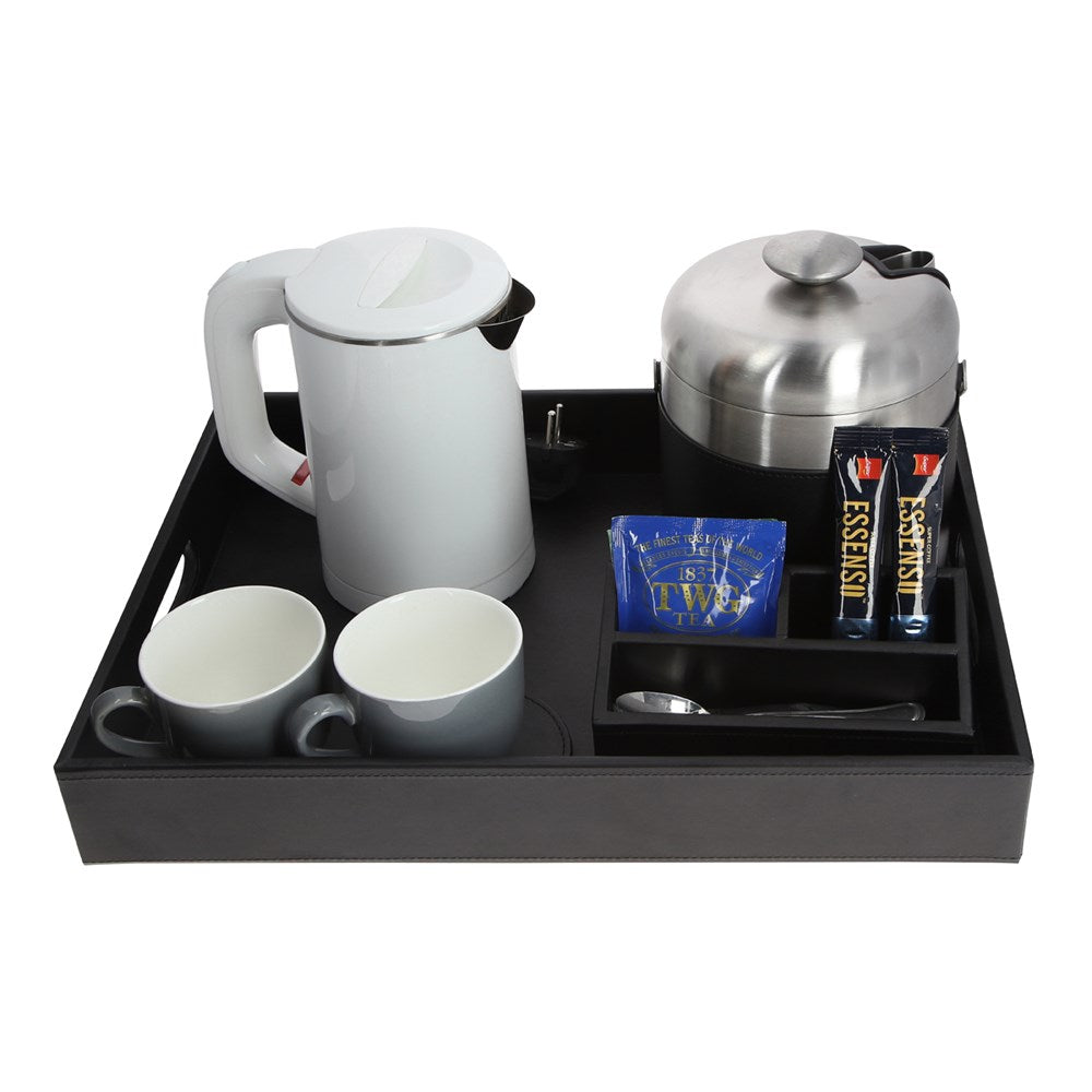 JVD Turndown/Kettle Tray Charme, 400x300x55mm, Black Leatherette