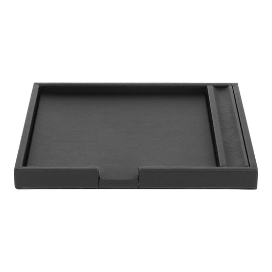 JVD Notepad Holder Charme, with Pen Slot, Black Leatherette