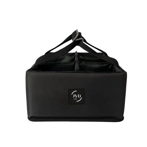 JVD Housekeeping Buddy Cart Caddy Bag, 6 Compartments, Black