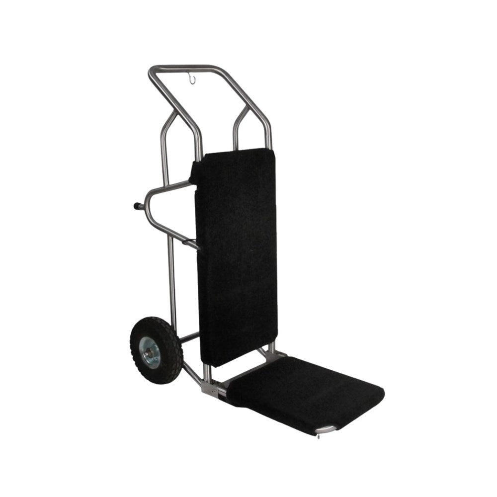 JVD Luggage Cart with Black Carpet, with Foldable Platform, Chrome