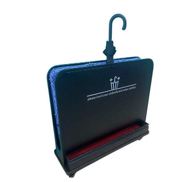 JVD Umbrella Dryer Station, Stainless Steel, 4 Absorbent Purple Pads & 4 Wheels, Black