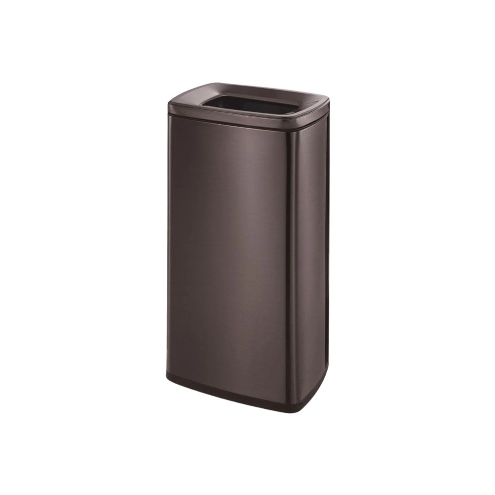 JVD Public Area Bin 30L, Rounded Corners, Double Layer, Nickel Black