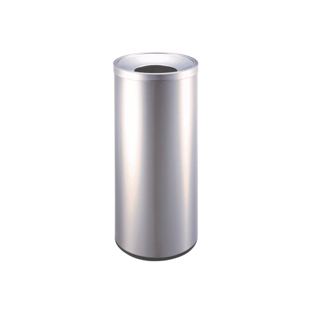 JVD Public Area Bin, 28L, Round, Matt Stainless Steel