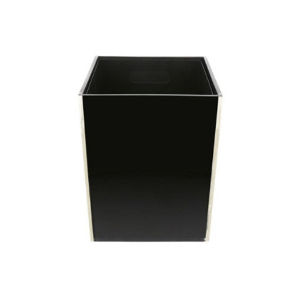 JVD Double Layer Bin Paris, 10L Metal Inner Liner, Black Translucent Finish