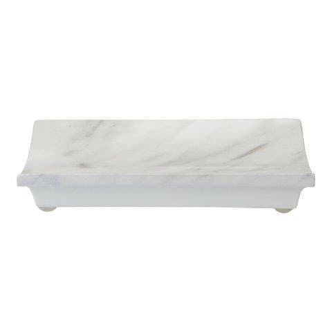 JVD Soap Dish Carrara, Rectangle, White Marble Finish