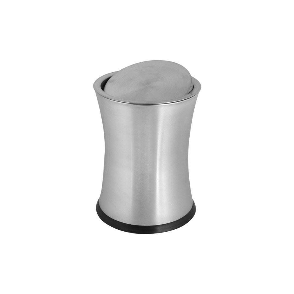 JVD Swing-Top Bin Derby, 8L, Round, Matt Stainless Steel