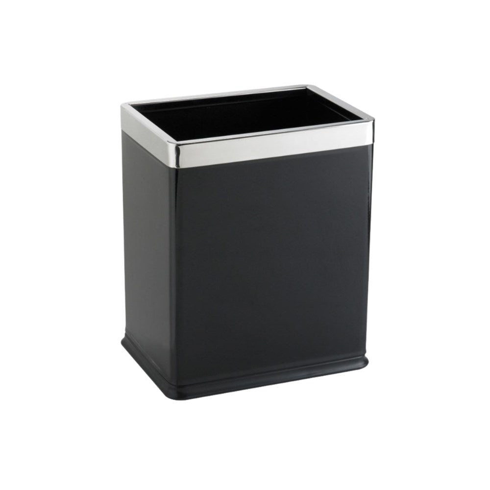 JVD Guestroom Bin York, 7.6L, Rectangle, Black with Chrome Rim
