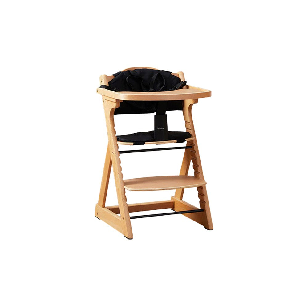 Mocka High Chair Original, from 6mos, Wood/Fabric, Beechwood