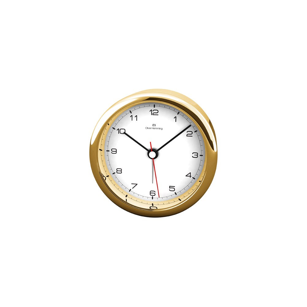 Oliver Hemming Analog Alarm Clock Desire, Night Light, Gold